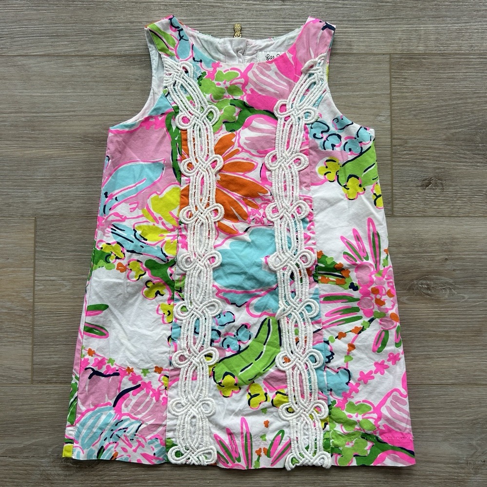 Lilly Pulitzer Size 2T 20th Anniversary Nosey Posey Pink Floral Shift Dress